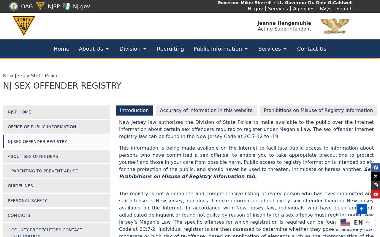 Newark resident lookup statutory registry interface and use notice
